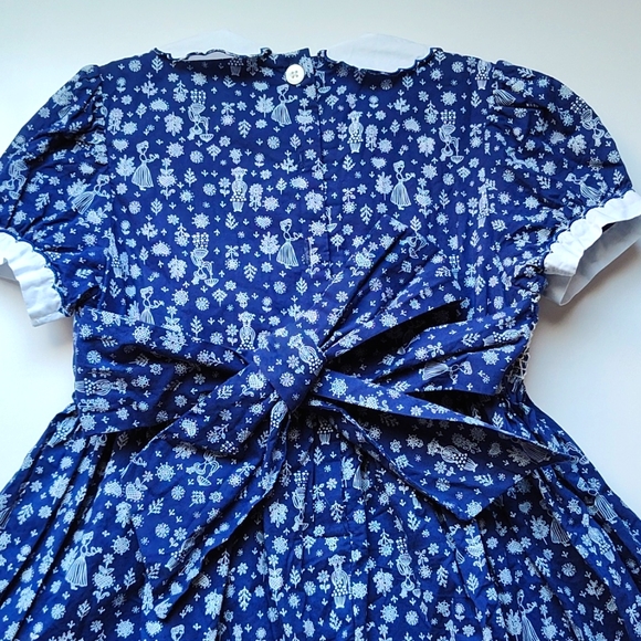 Pettigirl Navy Blue White Smocked Dress size 4T - Picture 5 of 5